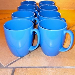 8pc Blue Corelle Coffee/Tea Mugs 11oz